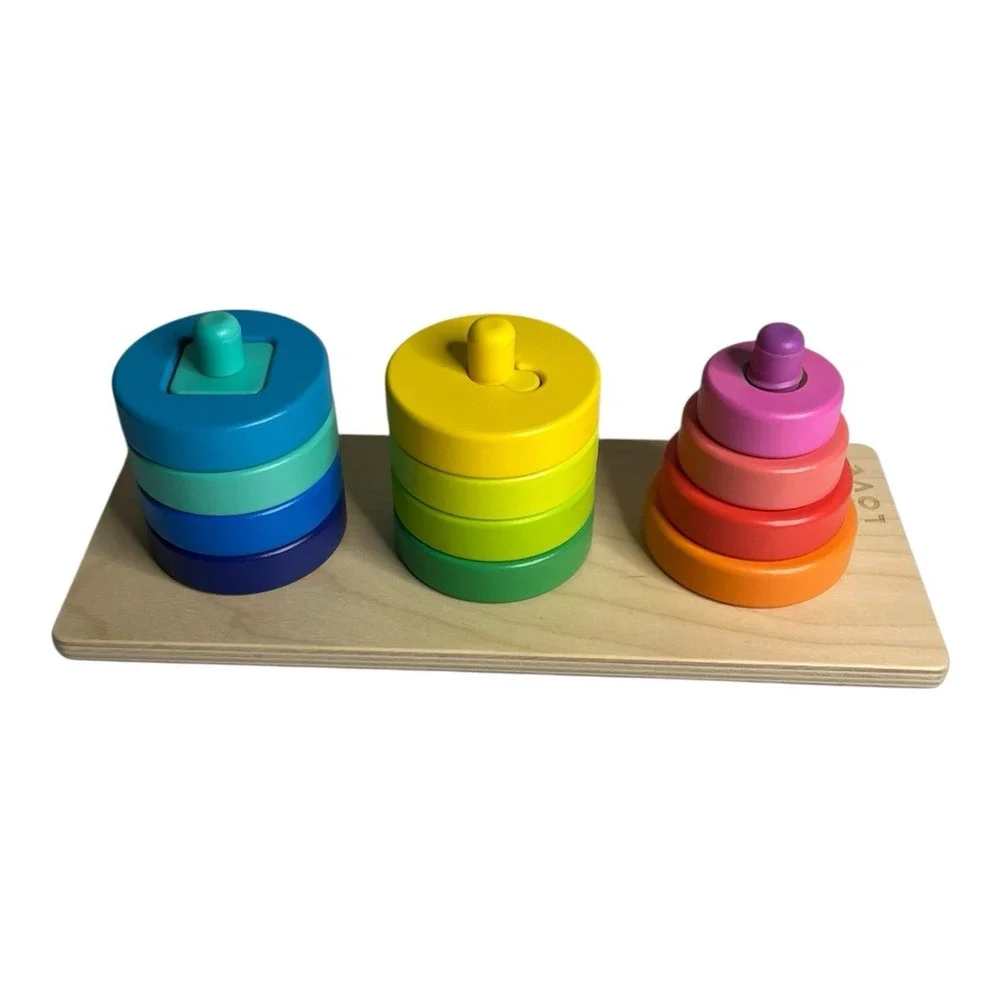 Lovevery Wood Sorting Stacking Shapes Colors Toy INVESTIGATOR Play Montessori